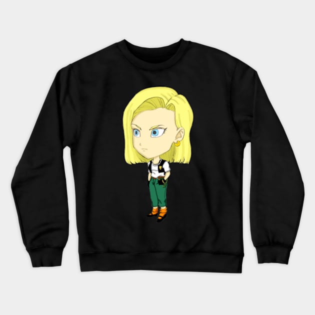 Android 18 Chibi Crewneck Sweatshirt by LindsayLovesDisney